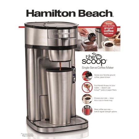 Hamilton Beach Hamilton Beach 14 oz Silver Single Serve Coffee Maker 49981R
